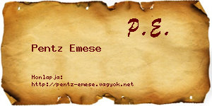 Pentz Emese névjegykártya
